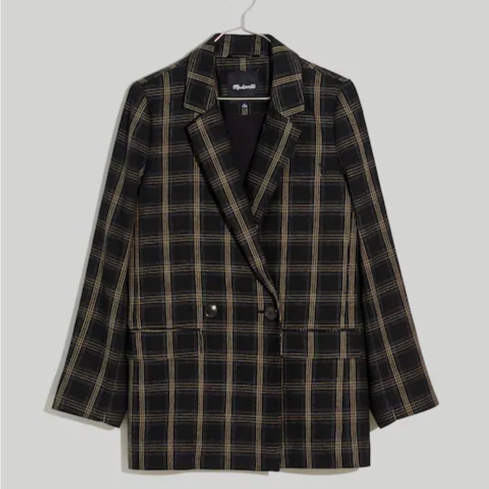 Madewell Caldwell Double-Breasted Blazer in Seaton Plaid